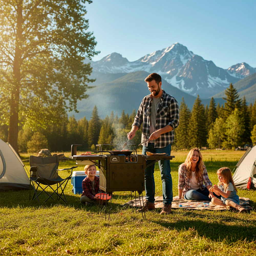 Cocina camping plegable