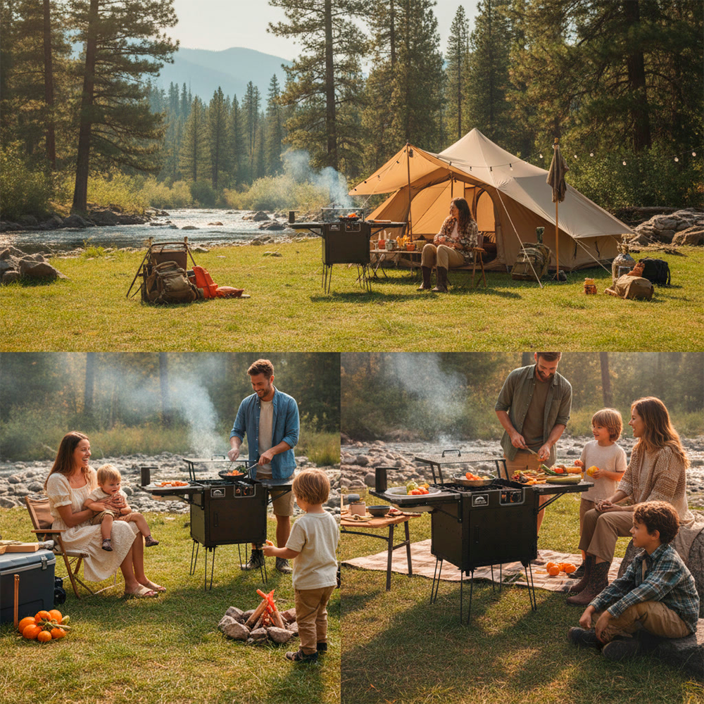 Cocina camping plegable